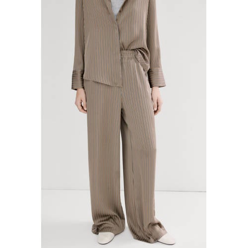 Mango high waist casual broek bruin afbeelding