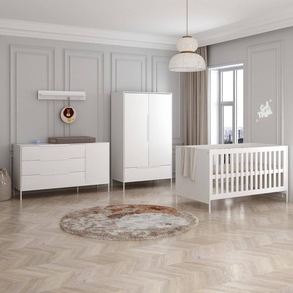 Born Lucky Meegroei Babykamer Santiago Wit XL 3-Delig