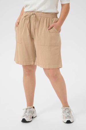 baggy high waist casual short beige