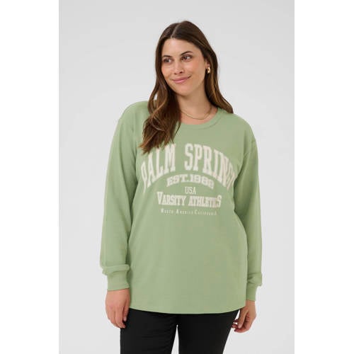 Kaffe Curve sweater groen afbeelding