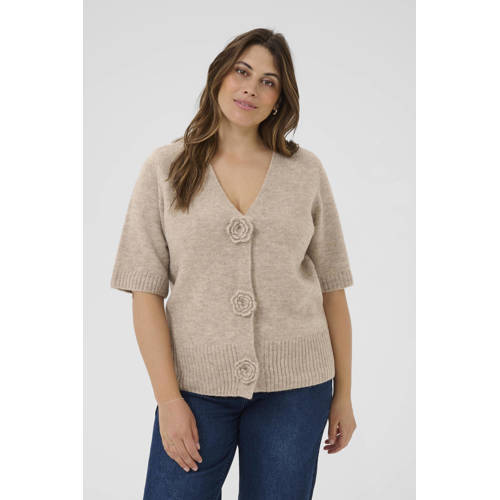 Kaffe Curve gebreid vest beige afbeelding
