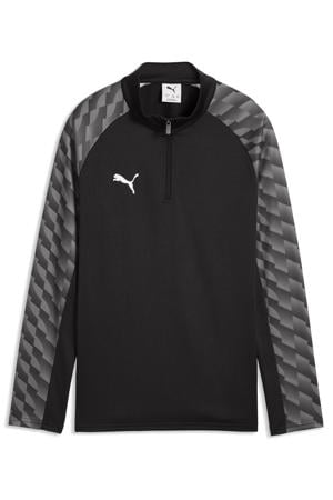voetbalshirt met lange mouwen zwart
