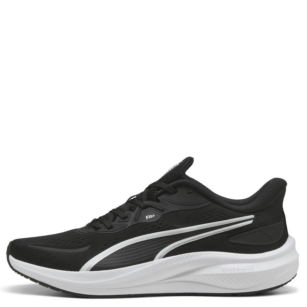 Zwart en witte unisex Puma Skyrocket Lite 2 hardloopschoenen met veters