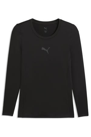 voetbalshirt met lange mouwen zwart