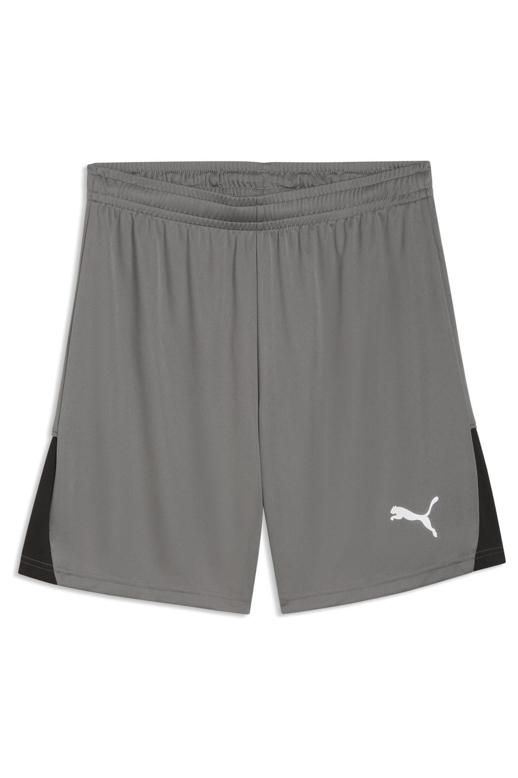 Grijze heren Puma voetbalshort van polyester met logo dessin