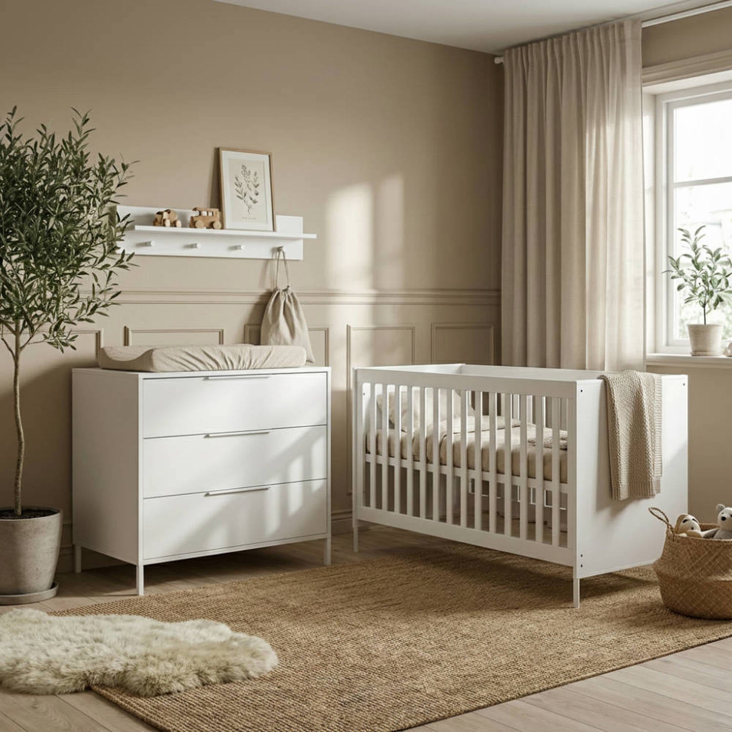 Born Lucky Meegroei Babykamer Santiago Wit 2-Delig