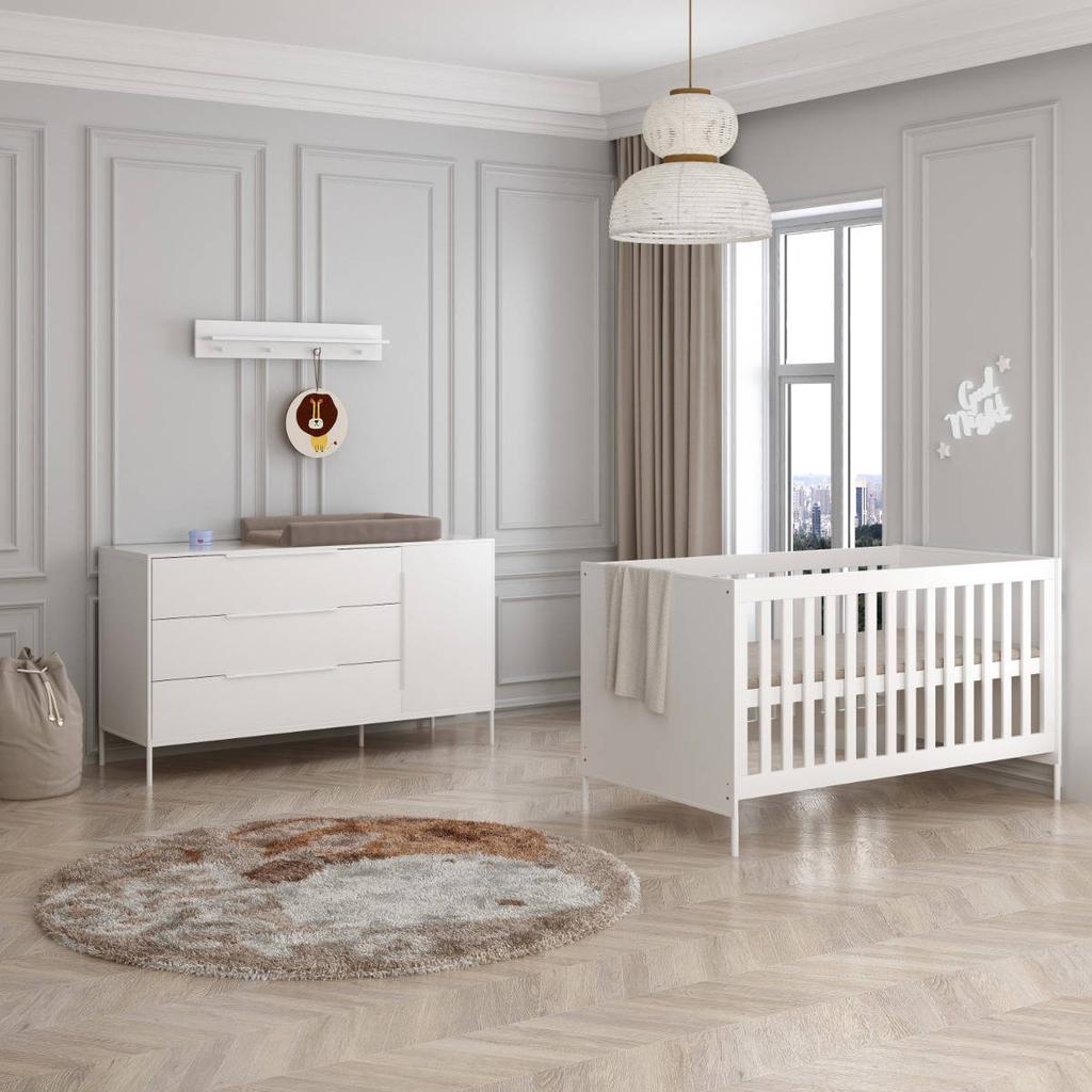 Born Lucky Meegroei Babykamer Santiago Wit XL 2-Delig
