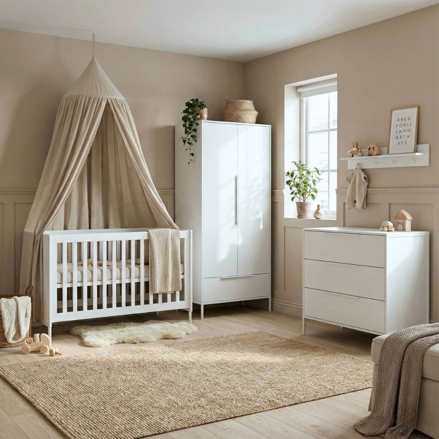 Born Lucky Meegroei Babykamer Santiago Wit 3-Delig
