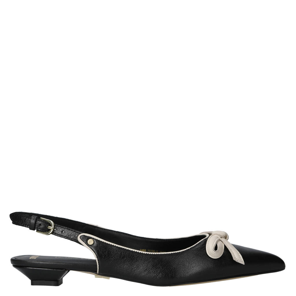 Zwarte dames BRONX New-fabia leren loafers met gesp