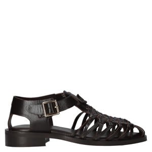 Next-wagon leren sandalen donkerbruin