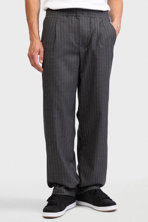 relaxed casual broek met krijtstreep grijs