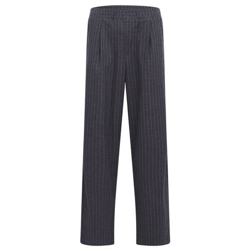 Redefined Rebel relaxed casual broek met krijtstreep grijs afbeelding