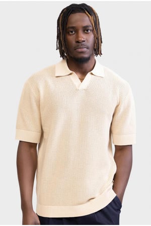boxy polo gebreid ecru