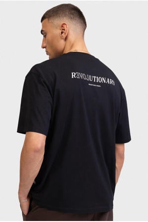 boxy T-shirt met backprint zwart