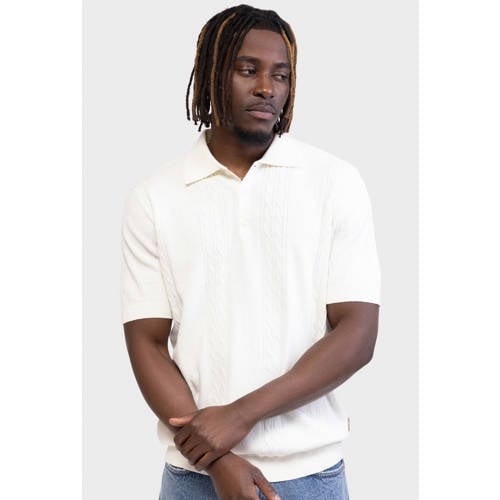 Redefined Rebel regular polo wit fijn gebreid afbeelding