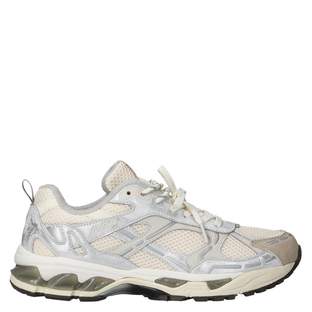 Beige dames MRP sneakers van 45% leer/50% mesh/5% pu met elastische veters