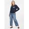 ONLY CARMAKOMA sweater met backprint donkerblauw