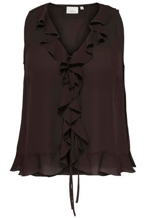 blousetop donkerbruin