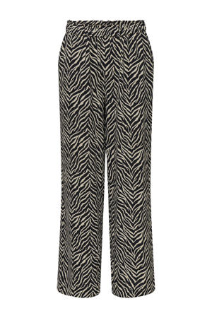 high waist casual broek zwart