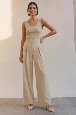 wide leg pantalon - beige