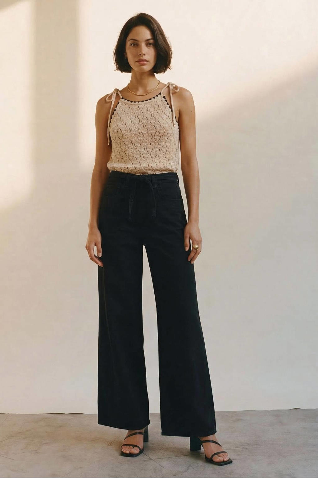 AWARE top crochet - zand