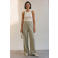 AWARE wide leg high waist casual broek - lichtgroen