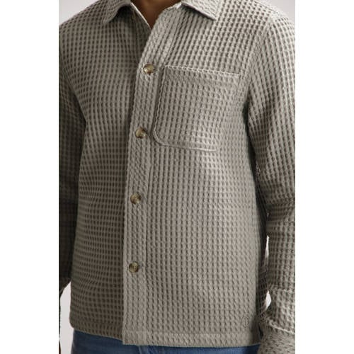 Dstrezzed overshirt met textuur grijs afbeelding