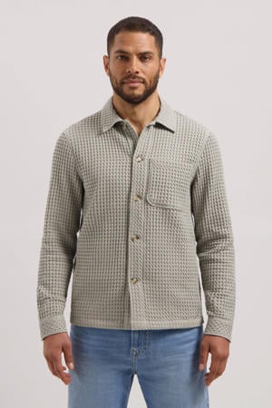 overshirt met textuur grijs