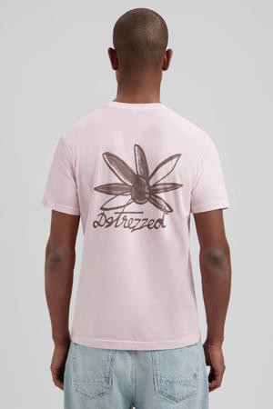 regular T-shirt met backprint roze