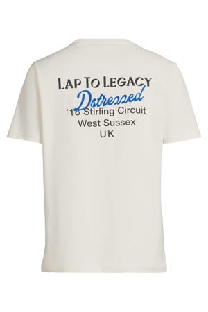 regular T-shirt met backprint ecru