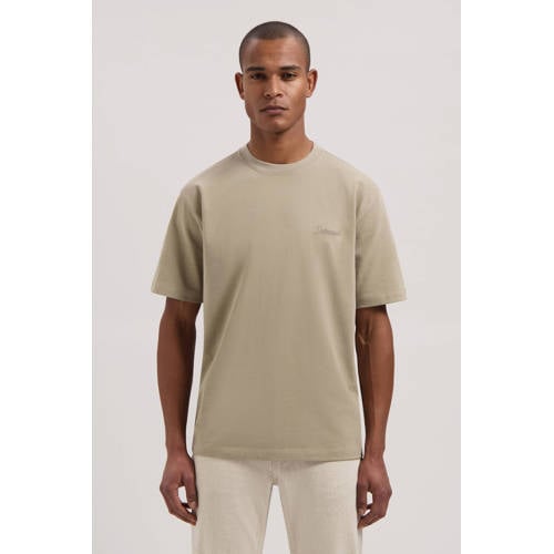 Dstrezzed oversized T-shirt met backprint kaki afbeelding