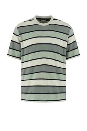 relaxed gestreept T-shirt groen
