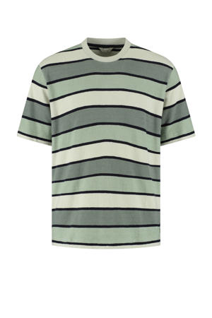 relaxed gestreept T-shirt groen