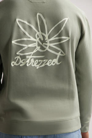 sweater met backprint lichtgroen