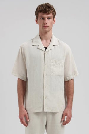 loose casual overhemd met linnen ecru