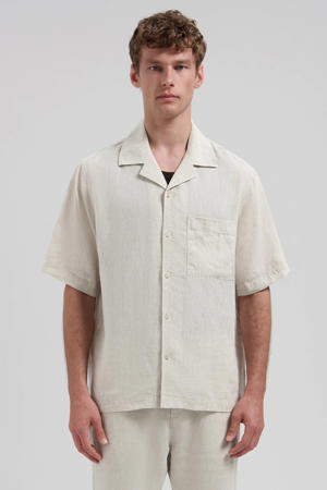 loose casual overhemd met linnen ecru