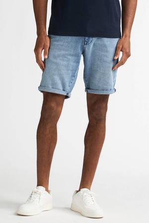 regular short medium blue denim