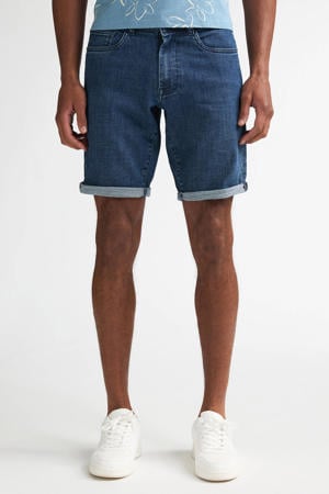 regular short dark blue denim