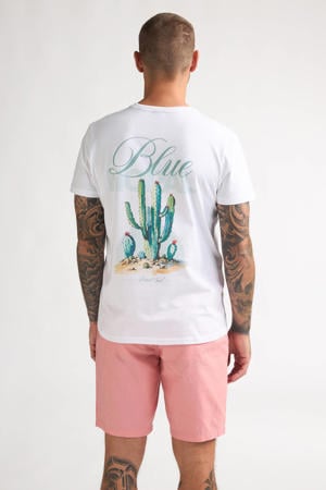 regular T-shirt met backprint wit
