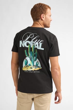 regular T-shirt met backprint zwart