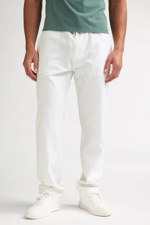 tapered chino met linnen wit