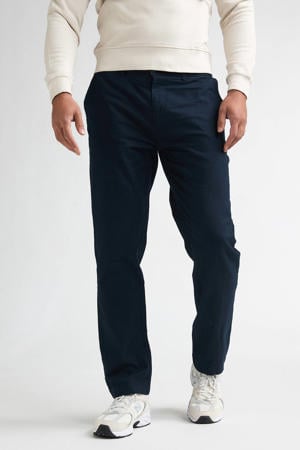 tapered chino met linnen donkerblauw