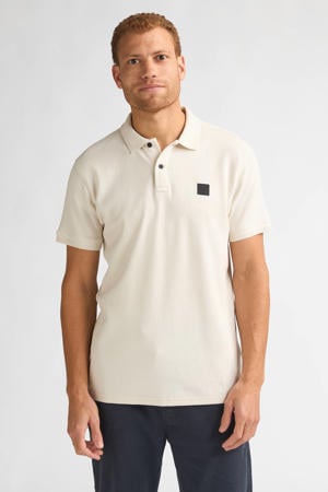 regular polo ecru met textuur