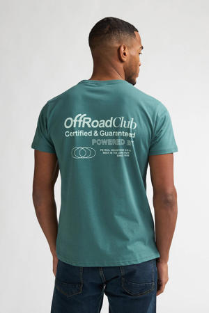 regular T-shirt met backprint groen