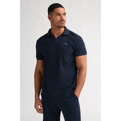 Petrol Industries regular polo donkerblauw met textuur afbeelding