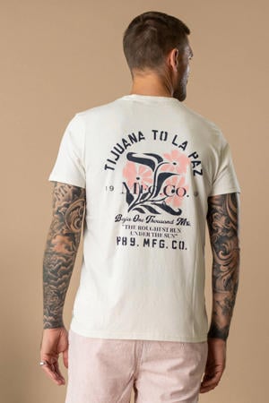 regular T-shirt met backprint ecru