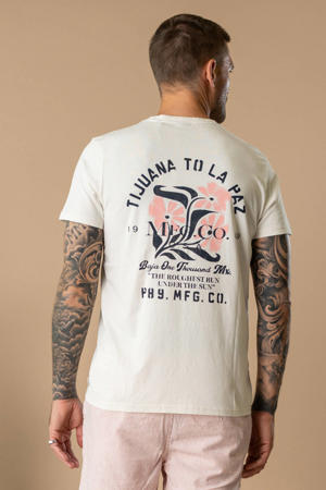 regular T-shirt met backprint ecru
