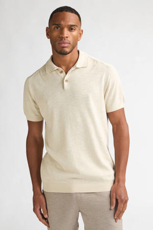 regular polo fijn gebreid ecru