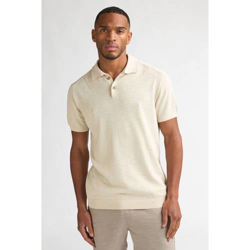 Petrol Industries regular polo beige fijn gebreid afbeelding