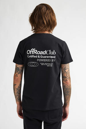 regular T-shirt met backprint zwart